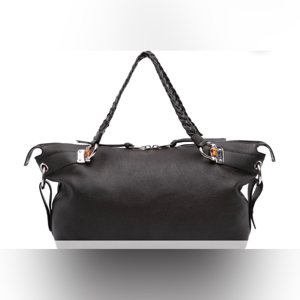 ❌SOLD ❌Gucci Brown Leather Tote with Braided Handles - Picture 1 of 16